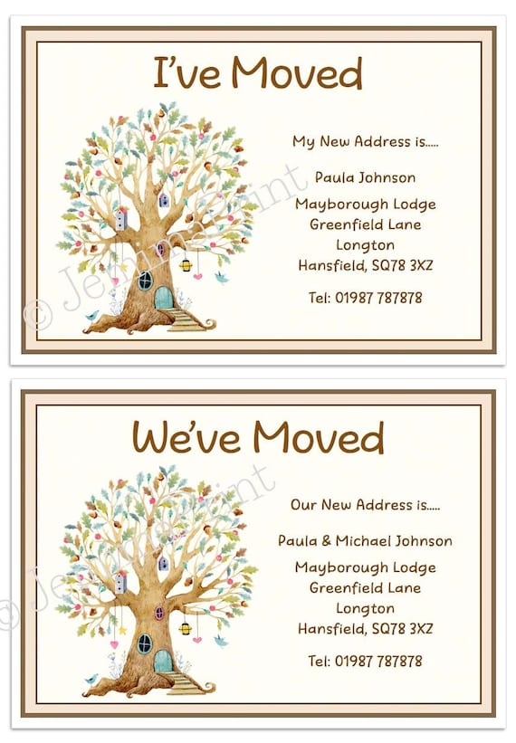 20+ Printed Personalised change of address ,new home, moving house cards with envelopes I've moved, We've moved