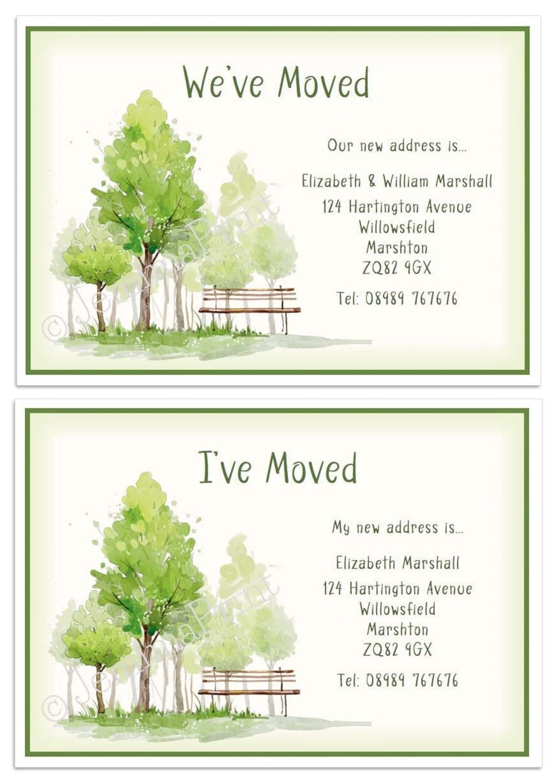 20+ Printed Personalised Change of Address ,new Home, Moving House ...