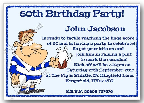 10 Personalised Boys Girls Rugby Birthday Party Invitations