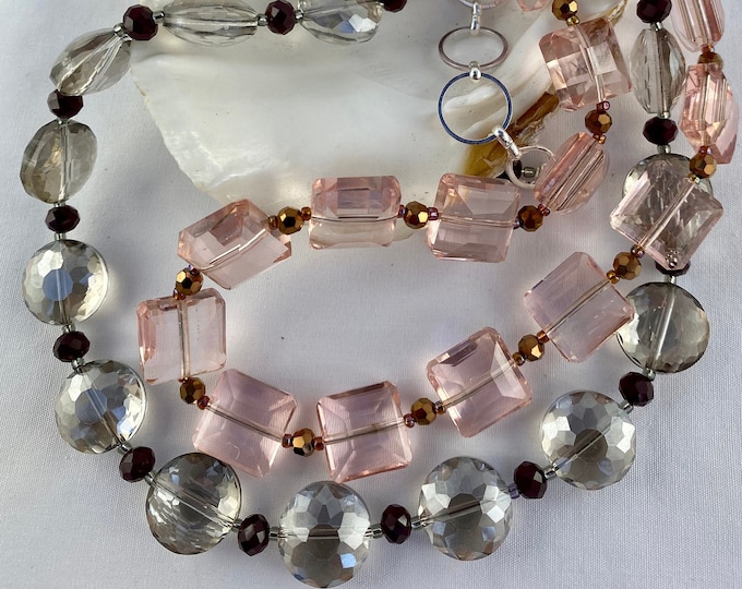 Double stranded crystal necklace