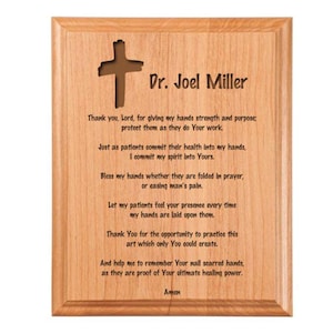 Chiropractor Prayer Plaque