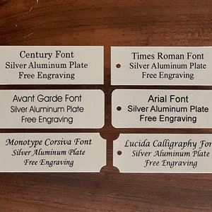 3&quot;x1&quot; Silver Aluminum Plate w/ Black Print Custom Personalized Plate Adhesive Backed - Trophy Award Gift Sign Label Wedding