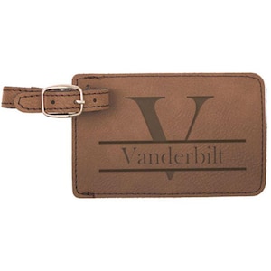 Initial S3 Leather Luggage Tag