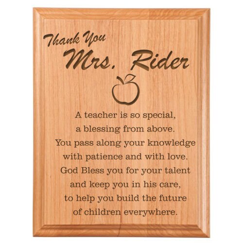 Thank You Teacher Plaque Etsy