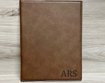 Engraved Leatherette Portfolio with Notepad, Pocket & Pen Holder, Business Gift
