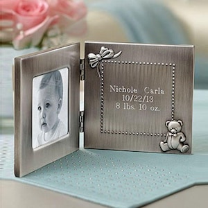Hinged Baby Birth Frame - FREE ENGRAVING