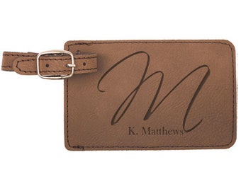 Initial S1 Leather Luggage Tag