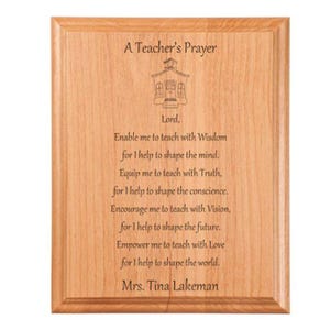 Teacher Prayer Plaque