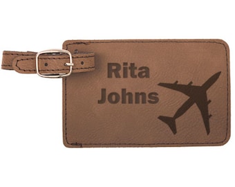 Airplane S2 Leather Luggage Tag