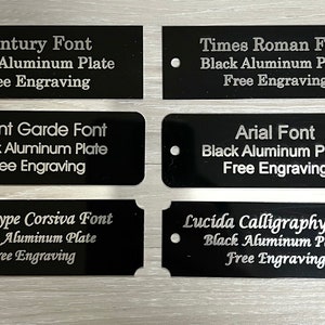 3"x1" Black Aluminum Plate w/ Silver Print - Laser Engraved - Custom Personalized Plate - Trophy Award Gift Sign Label Wedding
