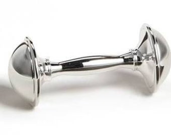 Silver-Plated Baby Dumbbell Rattle