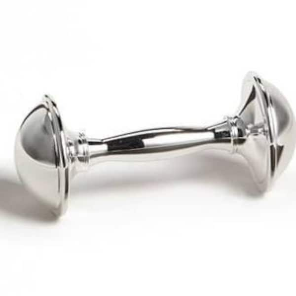 Silver-Plated Baby Dumbbell Rattle