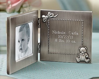 Hinged Baby Birth Frame - FREE ENGRAVING