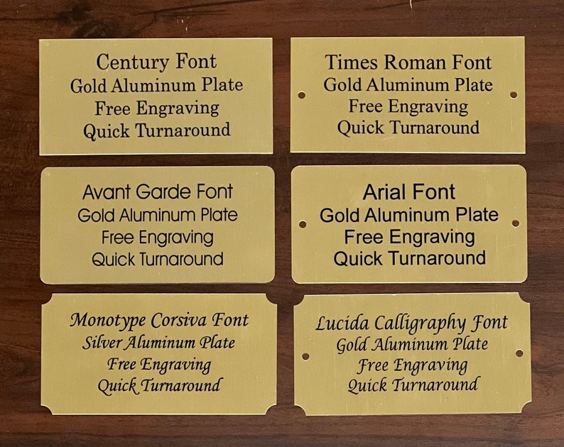Personalized Gold Aluminum Plate - Custom 5
