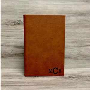 Personalized Leatherette Lined Journal with Monogram, Personalized Leatherette Notebook/Guestbook