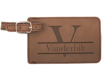 Initial S3 Leather Luggage Tag