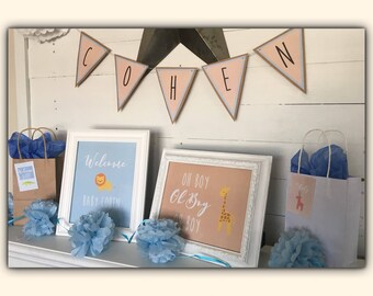 DIGITAL Baby Shower Noah's Ark Theme Signs Decorations Posters Instant Download Party Decor