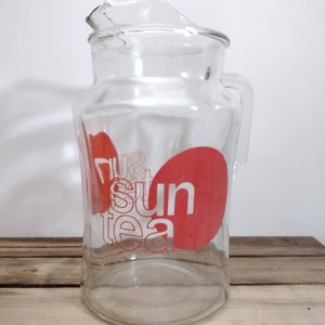 Fourth of July Sun Tea Glass 1 Gallon Pitcher Jug Spigot & Handle Pour Lid