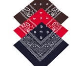 Brown, Red, Navy Blue - Pack of 3 x 100 Cotton Bandana Scarf Facemask cover - Free UK Delivery, Same day dispatch, UK Seller