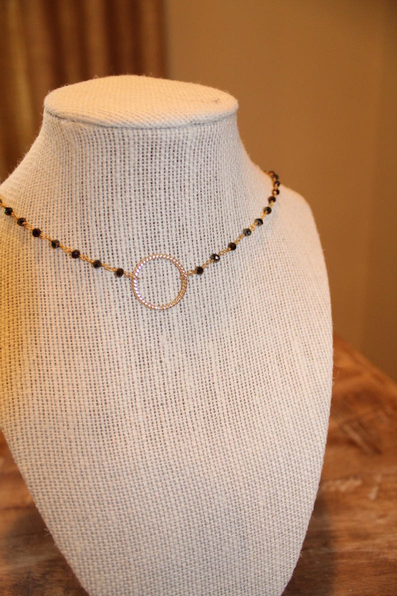 Gold Circle Rosary Chain Necklace Rosary Necklace Minimalist Etsy
