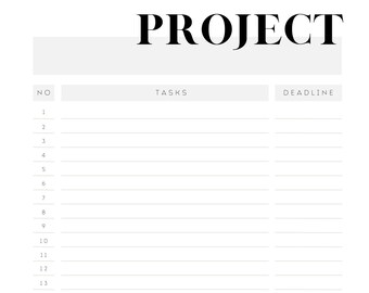 Project Planner Insert (DOWNLOAD)