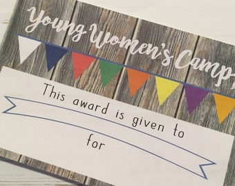 digital yw camp award certificate instant download young etsy