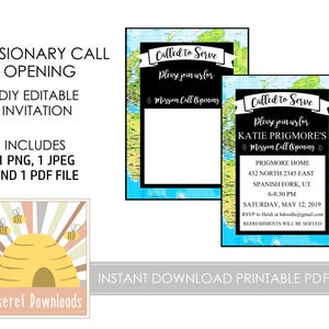 DIGITAL Missionary Call Party EDITABLE Invitation Instant Download Pdf file 5x7  Church Jesus Christ Latter Day Saints Mission Png Jpeg