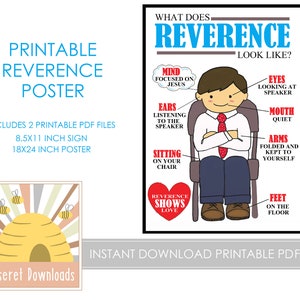 DIGITAL Reverence Chart Poster Helper Resource Primary Sharing Time Instant Download Lds pdf File