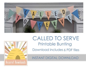 AFDRUKBARE geroepen om Bunting Banner Instant Download Missionary Mission Call Decoratie Celebration Party te dienen