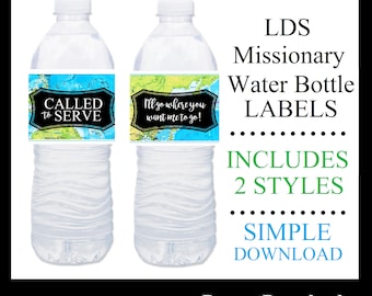 DIGITAL Missionary Called to Serve Ill go where you want me to go Water Bottle Labels Napkin Rings Church of Jesus Christ Instant download