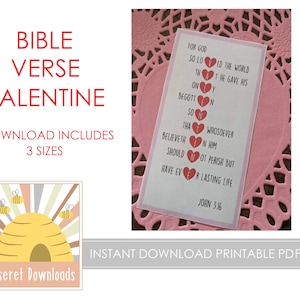 Digital Printable Bible Verse Valentine 3 SIZES Scripture Jesus Christ Love Valentines Day Bookmark Handout YW Sunday School RS