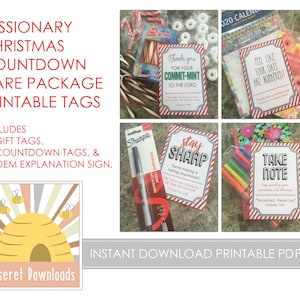 DIGITAL Christmas Missionary Care Package Gift Tags Instant Download  Church Jesus Christ Latter Day Saints Mission Fun Cute Clever