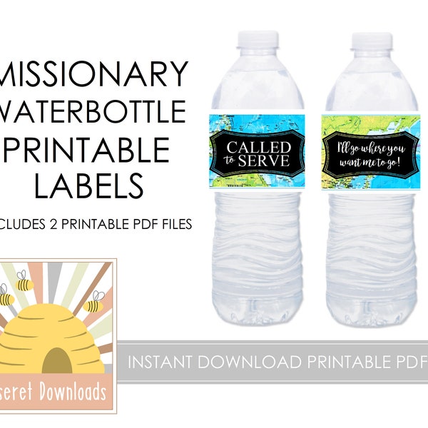 PRINTABLE Missionary Called to Serve Bible Water Bottle Labels Napkin Rings Church of Jesus Christ Instant Download