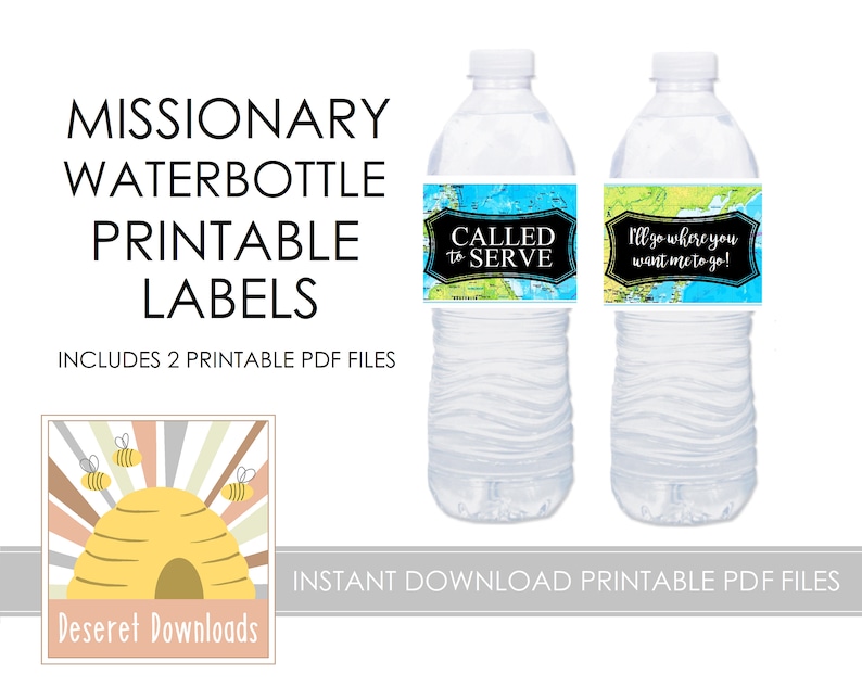 PRINTABLE Missionary Called to Serve Bible Water Bottle Labels Napkin