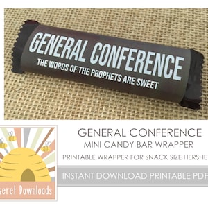 DIGITAL General Conference The Words of the Prophets are Sweet Labels for mini Hershey Bars Instant Download PDF file