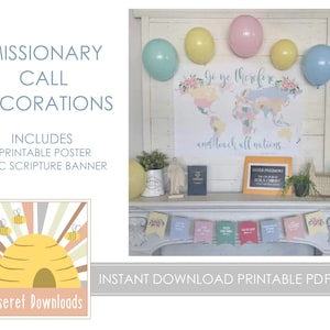Druckbare DIGITALE Missionskarte Poster Banner Call Zuordnung Blumen Sofortiger Download PDF-Datei Kirche Jesu Christi der Heiligen der Letzten Tage
