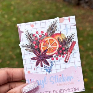 Yule Simmer Pot Glossy Vinyl Sticker, Waterproof 3"