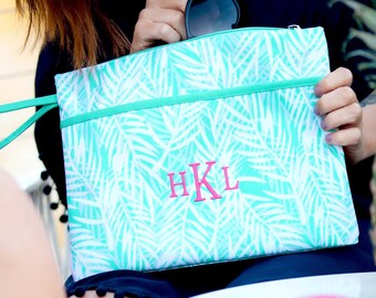 Monogram Weistlett, Monogram Zipper Pouch, Personalized Cosmetic Case