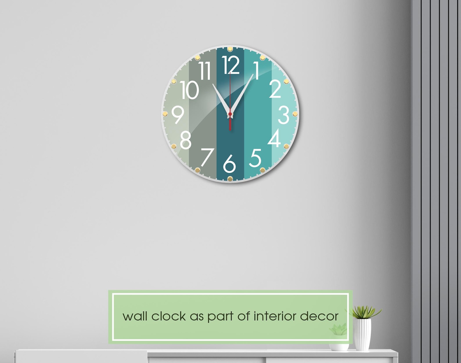 Pastel Aqua Acrylic Wall Clock, Silent Home Decor, 12 Inch - Etsy