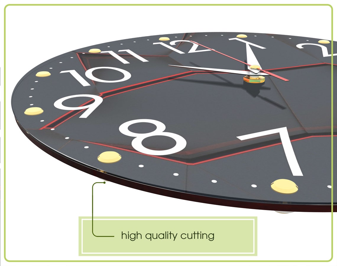 Dark 12 inch NonTicking Wall Clock silent wall clock living Etsy