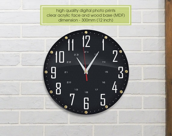 Horloge Murale Sans Tic-tac, Légère, Noire, Idéale Pour La