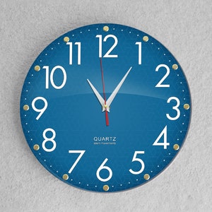 Elegant Dark Blue 12-Inch Silent Wall Clock for Home & Office Décor Non-Ticking Wall Clock, bedroom, kitchen, school clock, modern clock