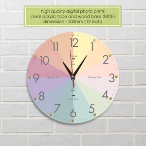 Telling Time Teaching Clock Kids Room, Simple Wall Clock Time Clock Educational Clock, Modern Clock, Perfect Educational Tool for Homeschool image 2