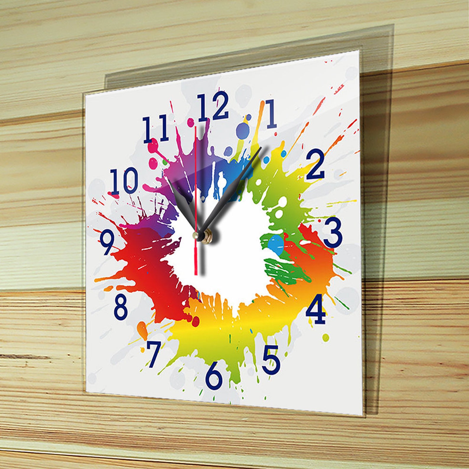 Colorful wall clock unique wall clock wall clock large best Etsy