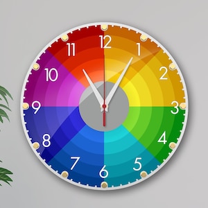 Color Wheel Wall Clock: Silent Acrylic Clock for Art Studio