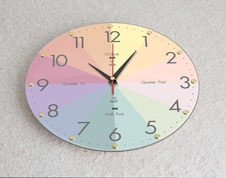 Telling Time Teaching Clock Kids Room, Simple Wall Clock Time Clock Educational Clock, Modern Clock, Perfect Educational Tool for Homeschool image 9