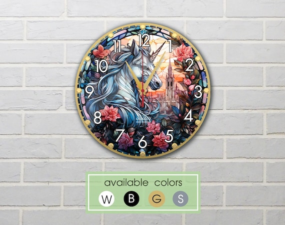 ユニコーンのステンドグラス 壁掛け サンキャッチャー 夜空の