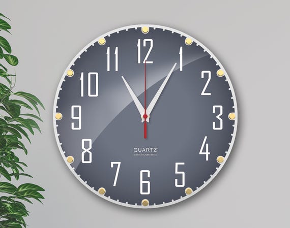 Horloge Murale Ronde Silencieuse 30cm - Design Minimaliste Blanc - Sans Tic-Tac Pour Salon/Cuisine