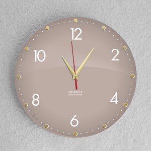 Silent Natural Tones Clock - 12 Inch Pale Wood Wall Clock for Bedroom/livingroom or Kitchen, Minimalist home clock, Designer wall clock