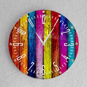 Stonebriar Rustic 12 Inch Round Wooden Wall Clock, Battery Operated, Vintage Farmhouse Wall Decor for the Kitchen, Living Room or Bedroom